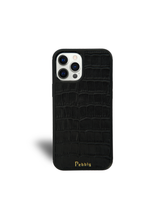 Load image into Gallery viewer, Black Croc iPhone 15 Plus Case
