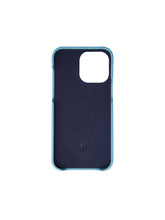 Load image into Gallery viewer, Sky blue Pebbled Leather iPhone 14 Pro Max Case
