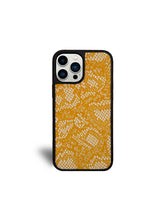 Load image into Gallery viewer, Yellow Snake Suede case for iPhone 11
