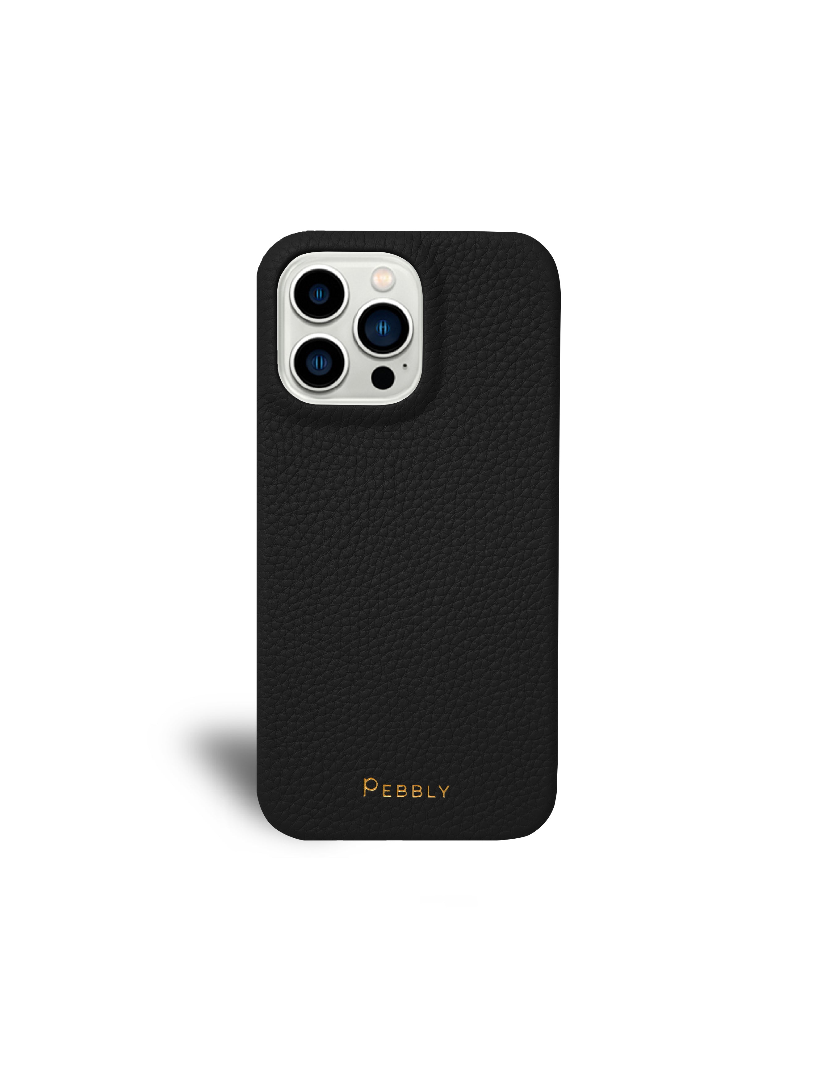 Black Pebbled Leather iPhone 14 Pro Max Case