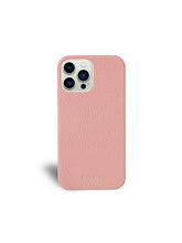 Load image into Gallery viewer, Pink Lily Pebbled Leather iPhone 13 Case
