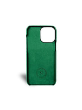 Load image into Gallery viewer, Emerald Green Pebbled Leather iPhone 14 Case
