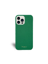 Load image into Gallery viewer, Emerald Green Pebbled Leather iPhone 12 Case
