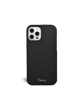 Load image into Gallery viewer, Black Pebbled Leather iPhone 12 Pro Max Case
