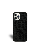 Load image into Gallery viewer, Black Croc Patent iPhone 14 Plus Case
