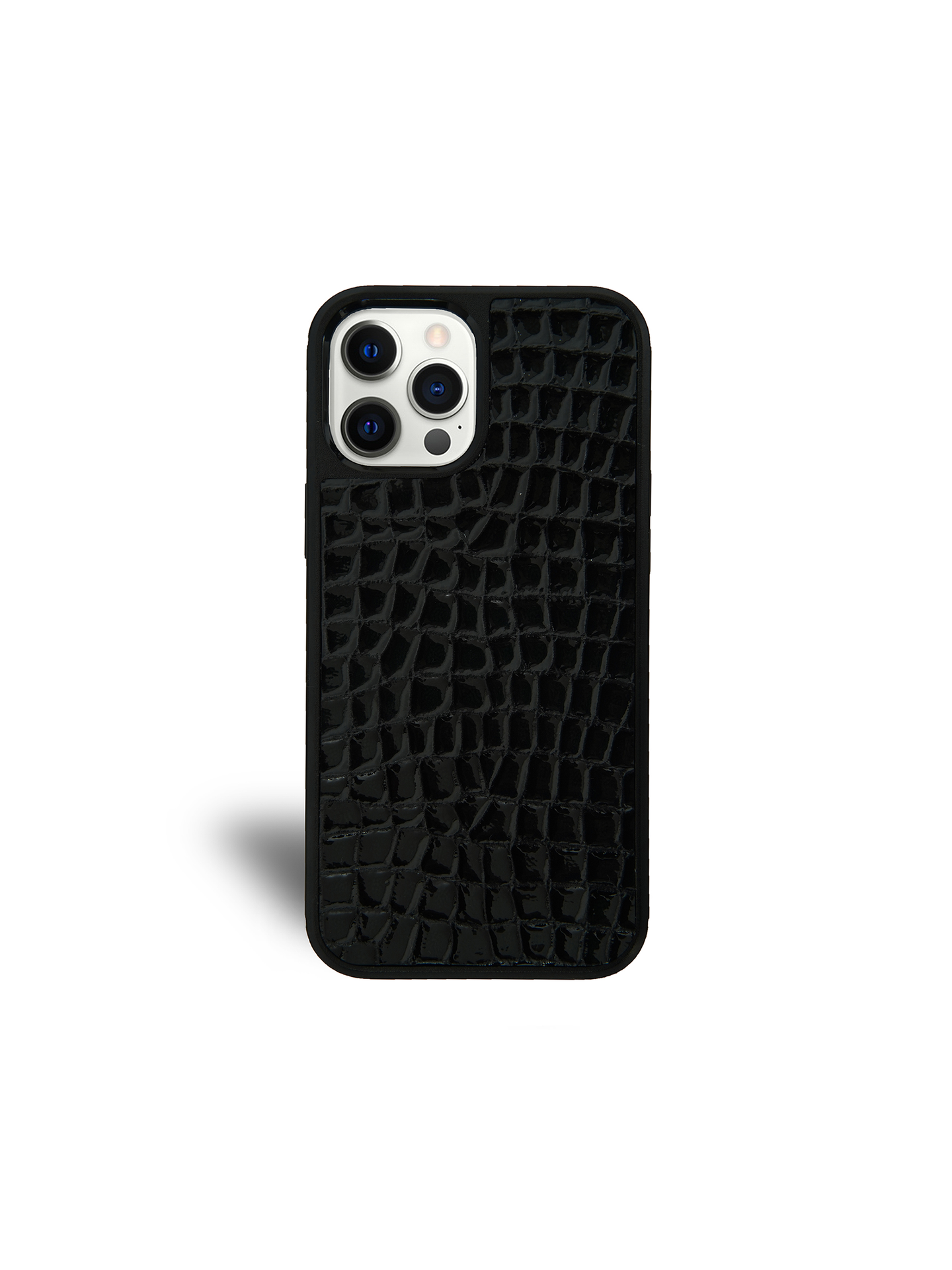 Black Croc Patent iPhone 14 Plus Case