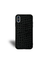 Load image into Gallery viewer, Black Croc Patent iPhone X/Xs Case
