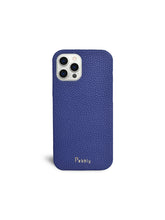 Load image into Gallery viewer, Midnight Blue Pebbled Leather iPhone 12 Case
