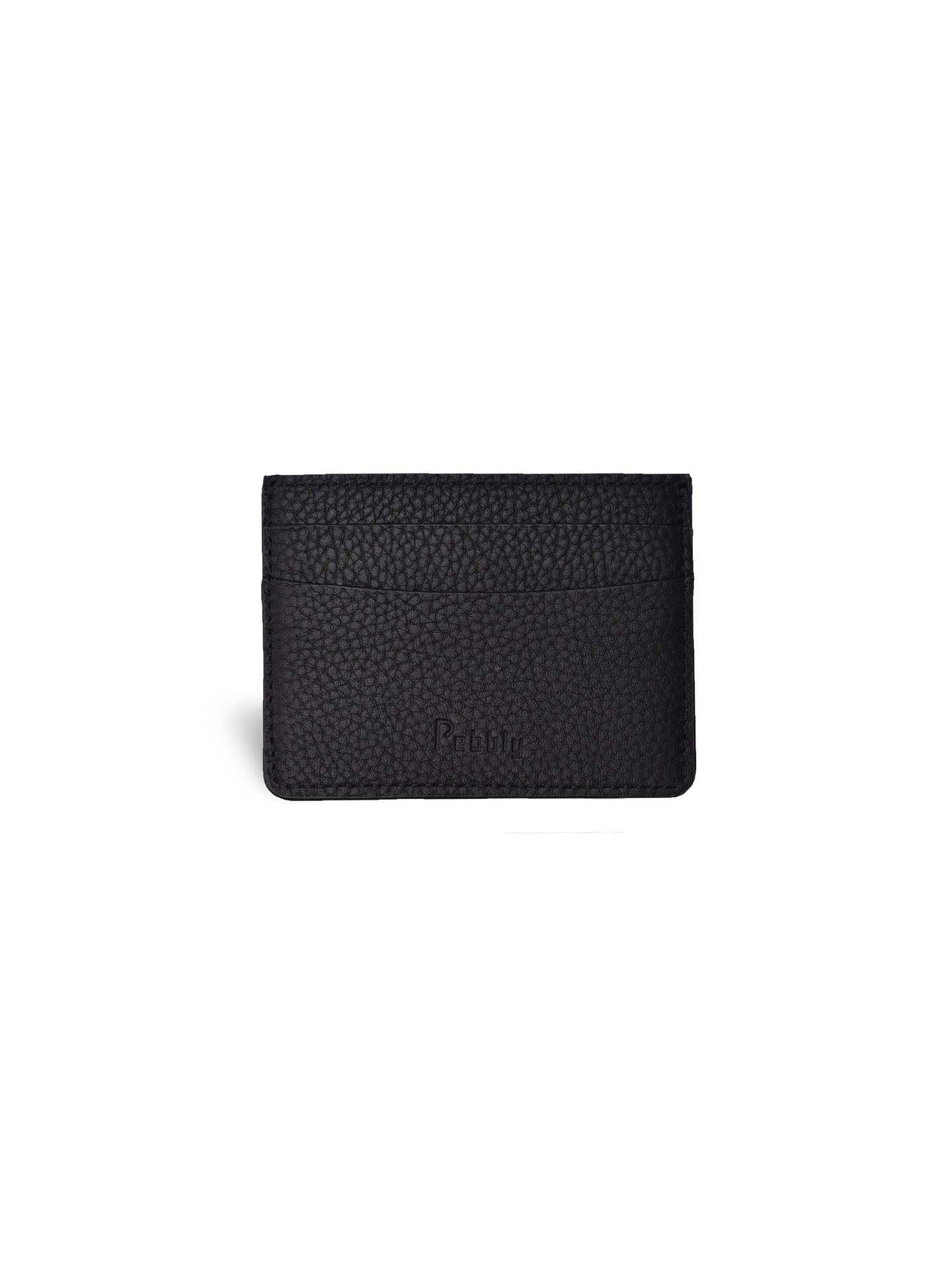 Black Pebbled Leather Cardholder