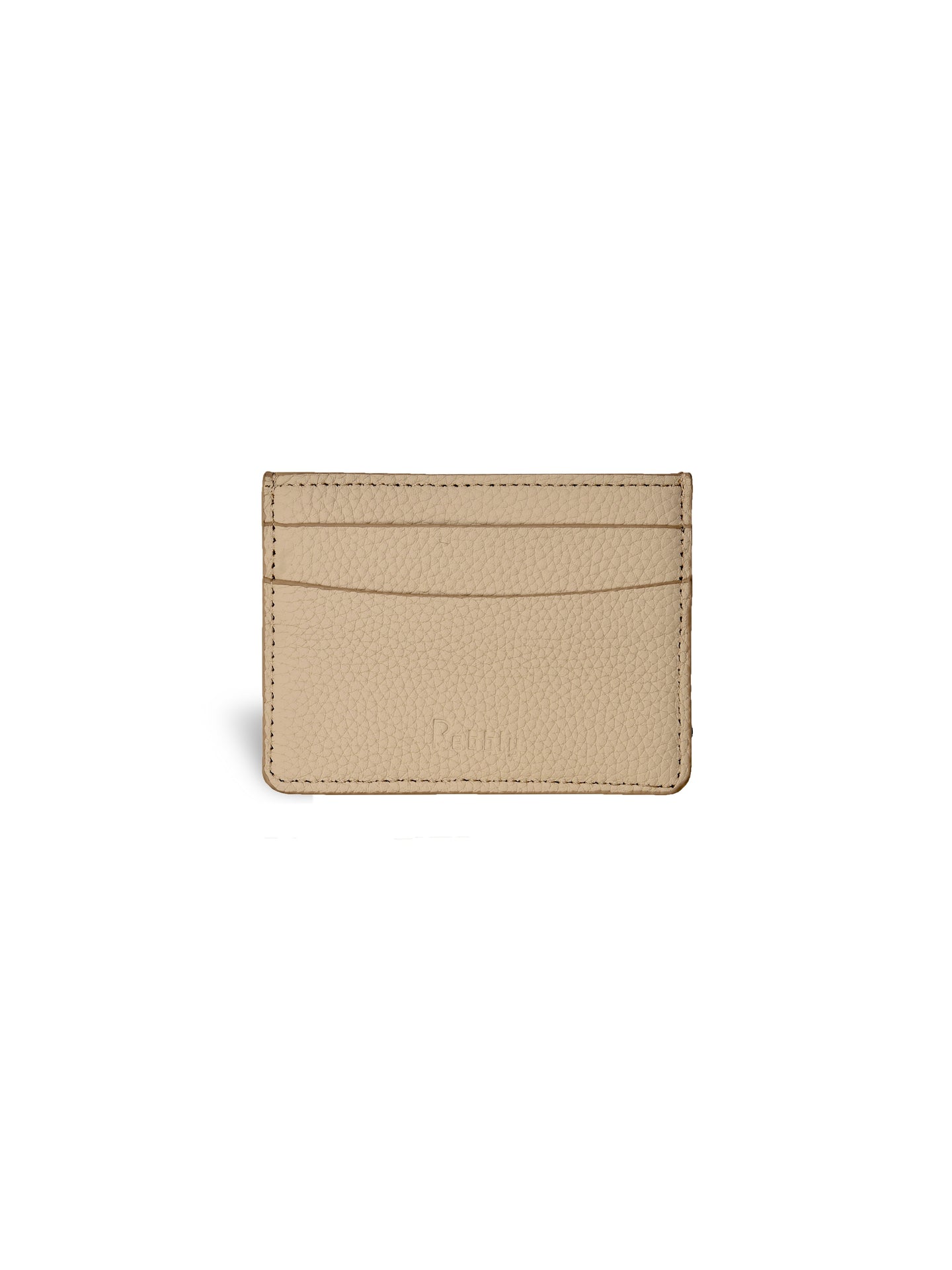 Nude White Pebbled Leather Cardholder