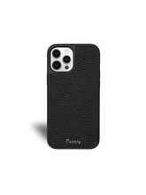 Load image into Gallery viewer, Black Pebbled Leather iPhone 11 Pro Case
