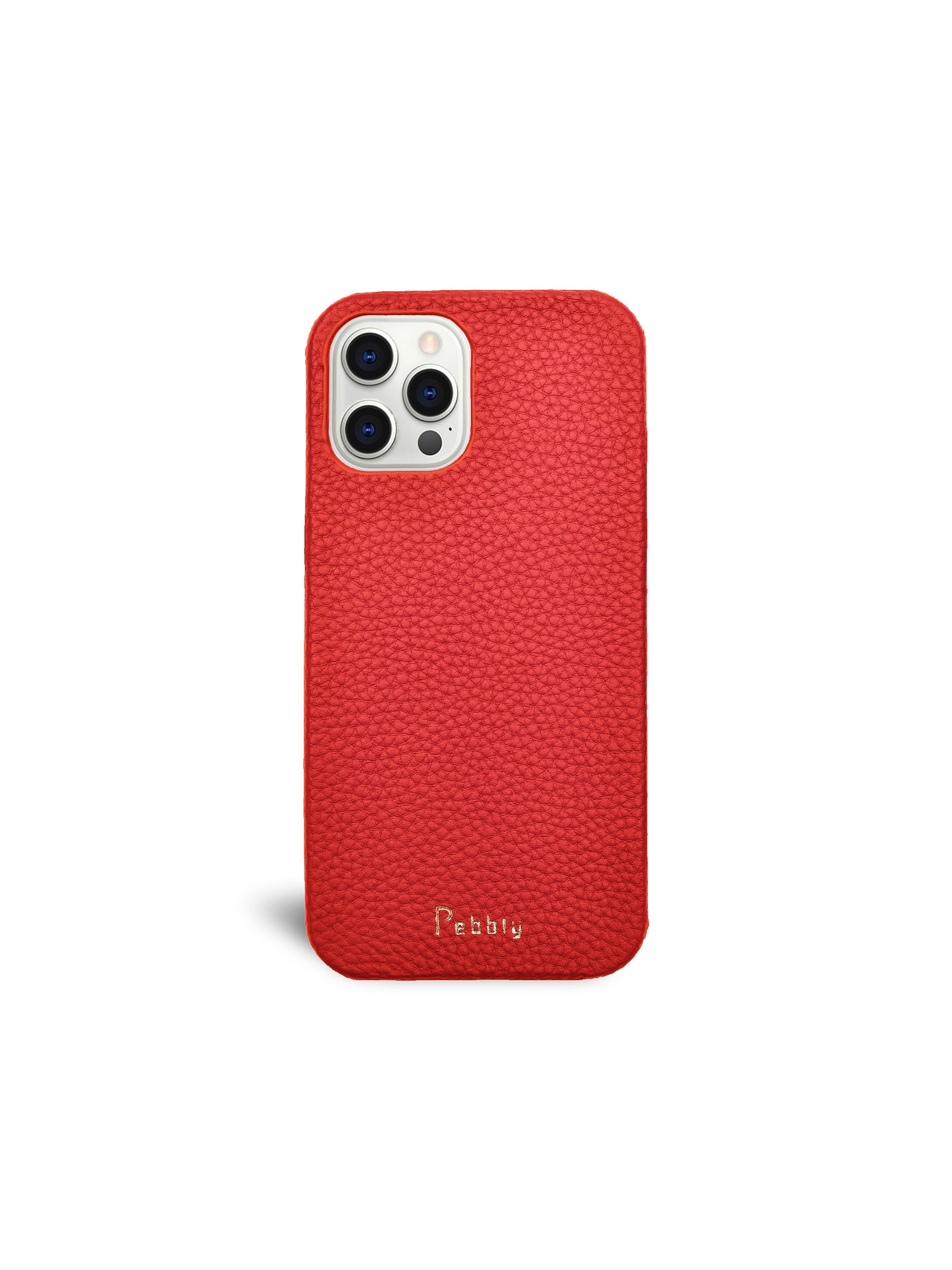 Cherry Red Pebbled Leather iPhone 12 Pro Max Case